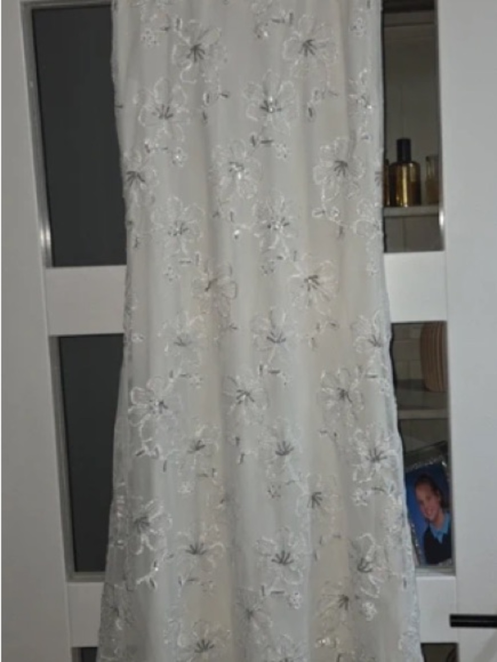 SHEIN Ivory Floral Appliqué Bridal Dress